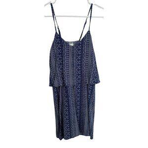 West Loop Navy blue geometric halter mini dress, spaghetti straps, size‎ M